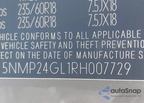 2024 Hyundai Santa Fe Sel из США, поврежденный, VIN 5NMP24GL1RH007729